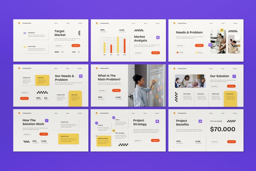 奶油色现代商业提案PPT模板 (PPT)