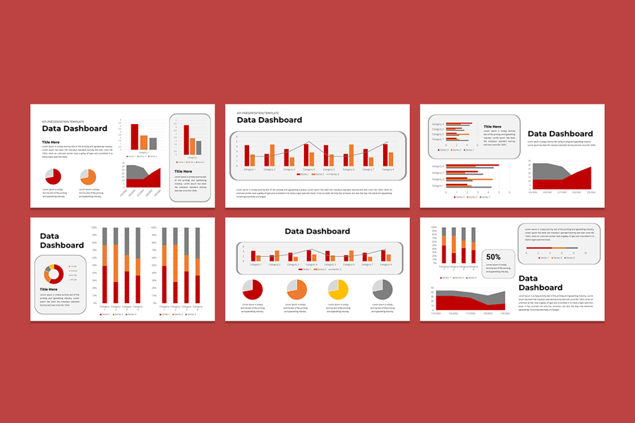 数据仪表板PPT模板 (PPTX)