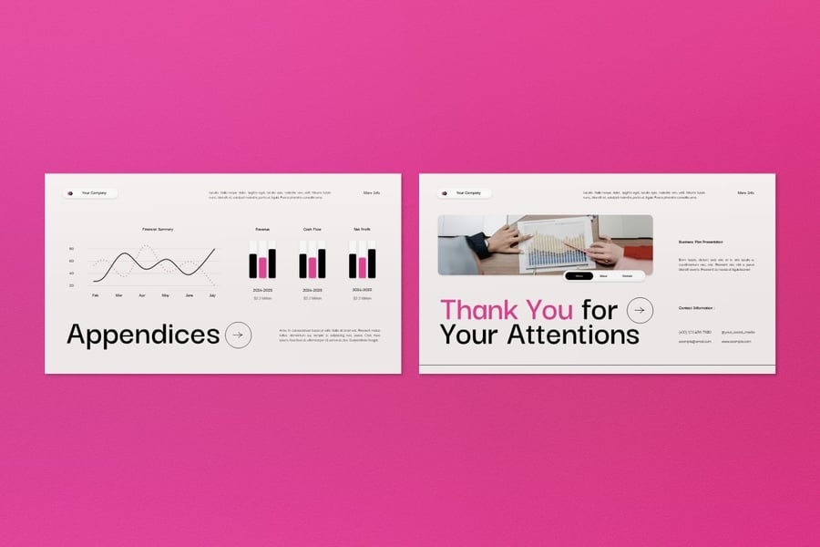 黑色粉色现代商业计划PPT模板 (PPT,PPTX)