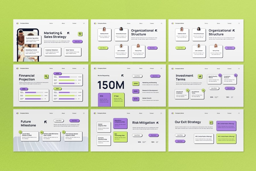 紫色Neo商业投资PPT (PPT,PPTX)