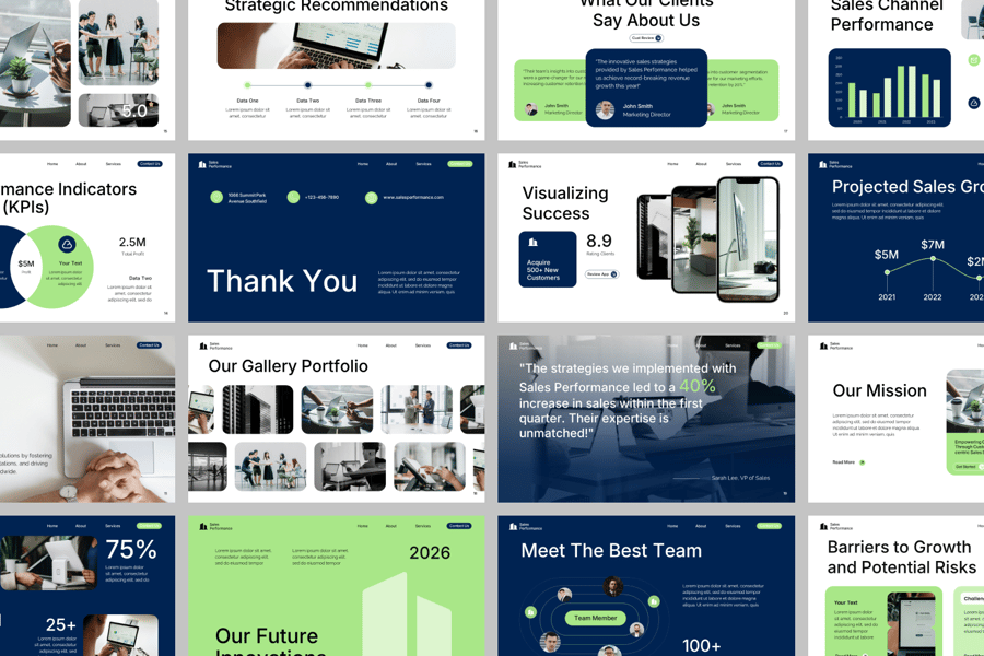 销售业绩PPT模板 (PPTX)