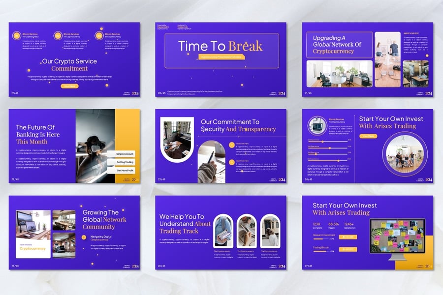 加密货币 Powerpoint 模板 (PPTX)