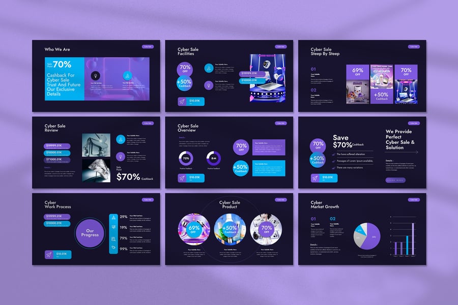 数字网络销售PPT模板 (PPTX)