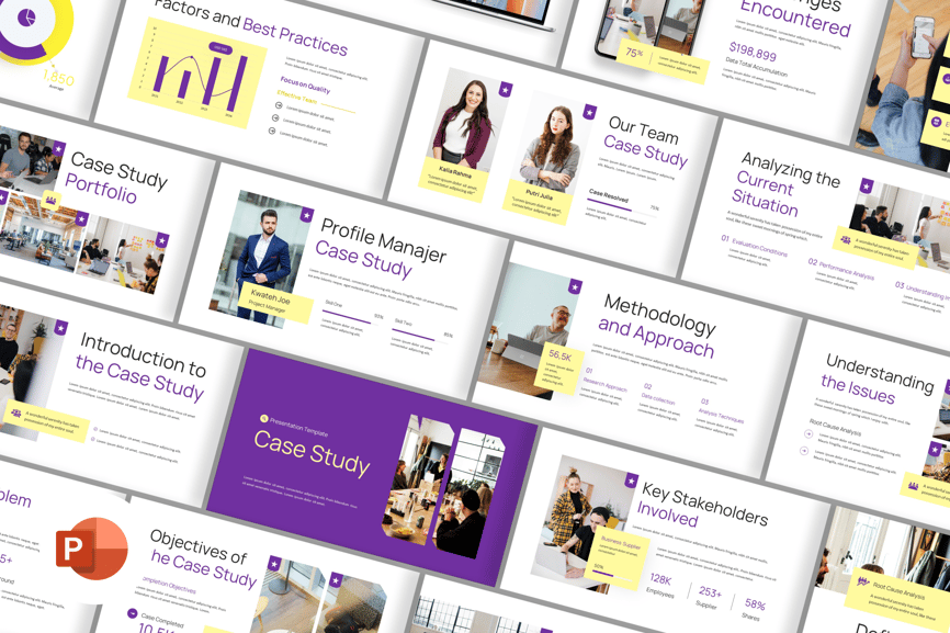案例研究PPT模板 (PPTX)
