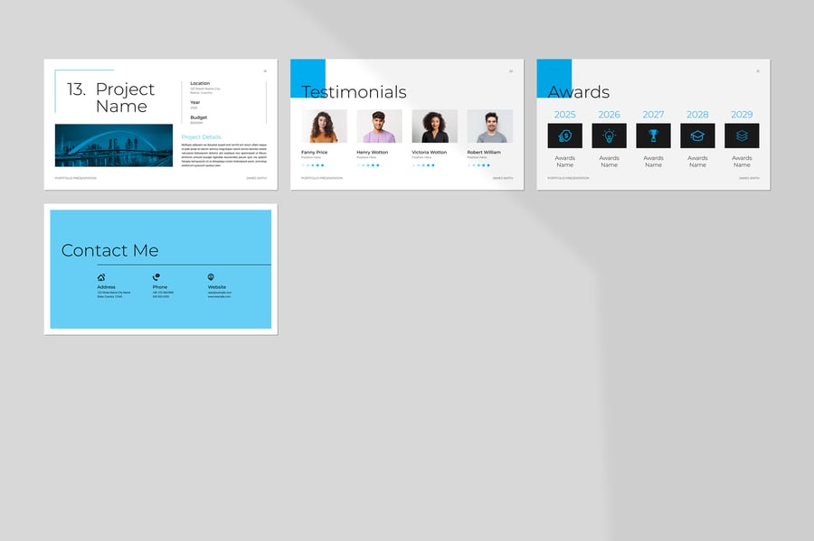 建筑作品集 PPT模板 (PPTX)