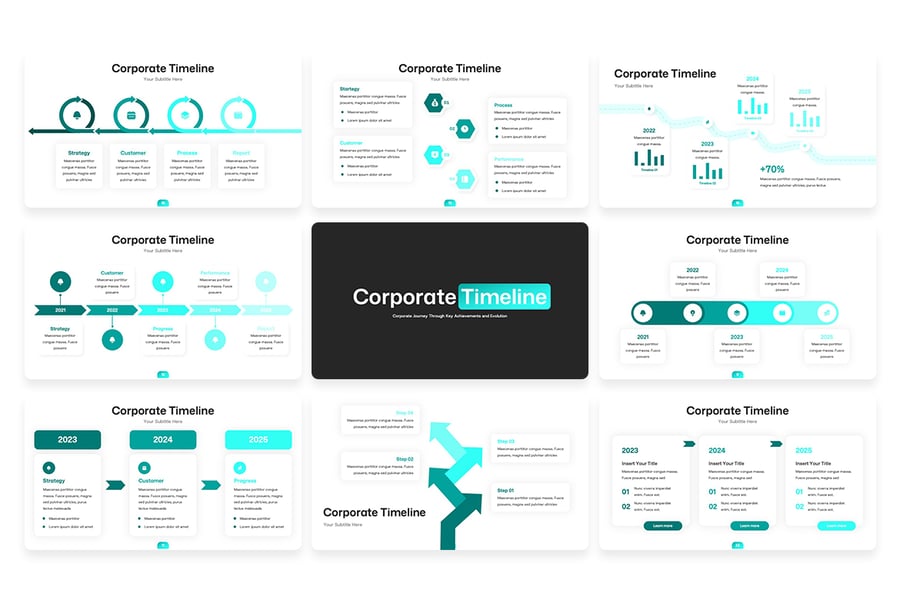 公司时间表PPT模板 (PPTX)