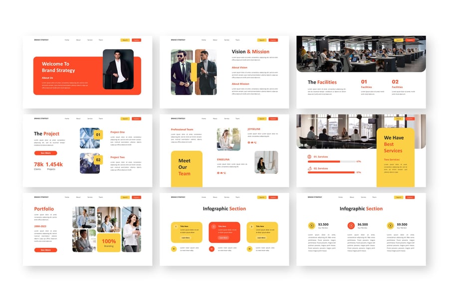 品牌战略 – 商业PPT模板 (PPTX)