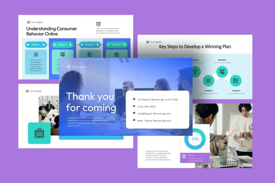 数字营销策略PPT模板 (PPTX)