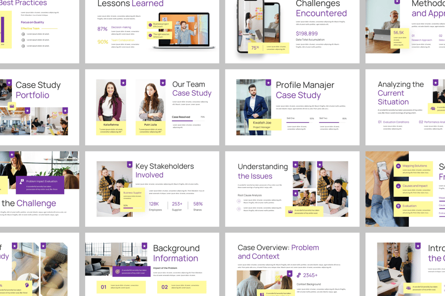 案例研究PPT模板 (PPTX)