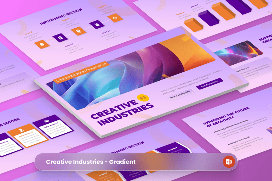创意产业-渐变 PPT模板 (PPTX)