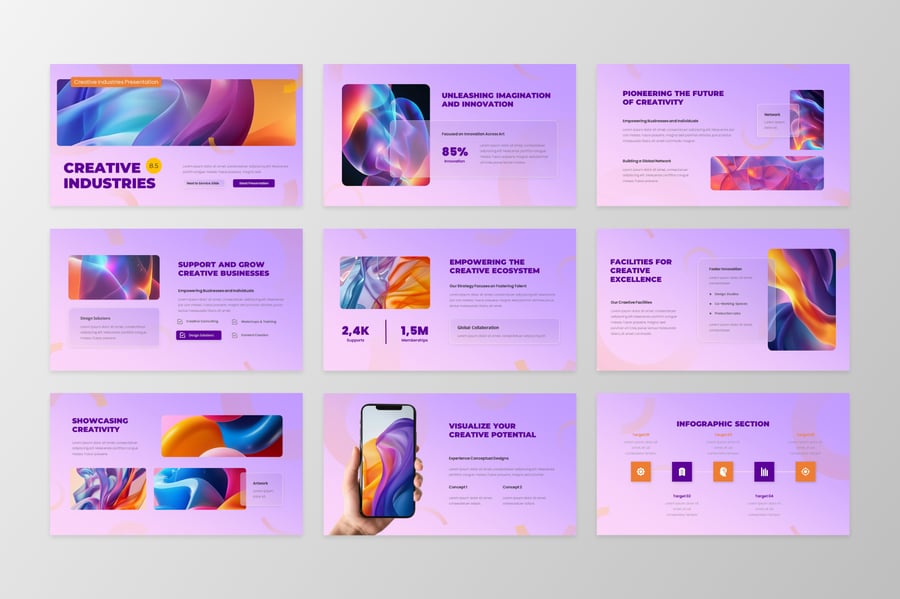 创意产业-渐变 PPT模板 (PPTX)
