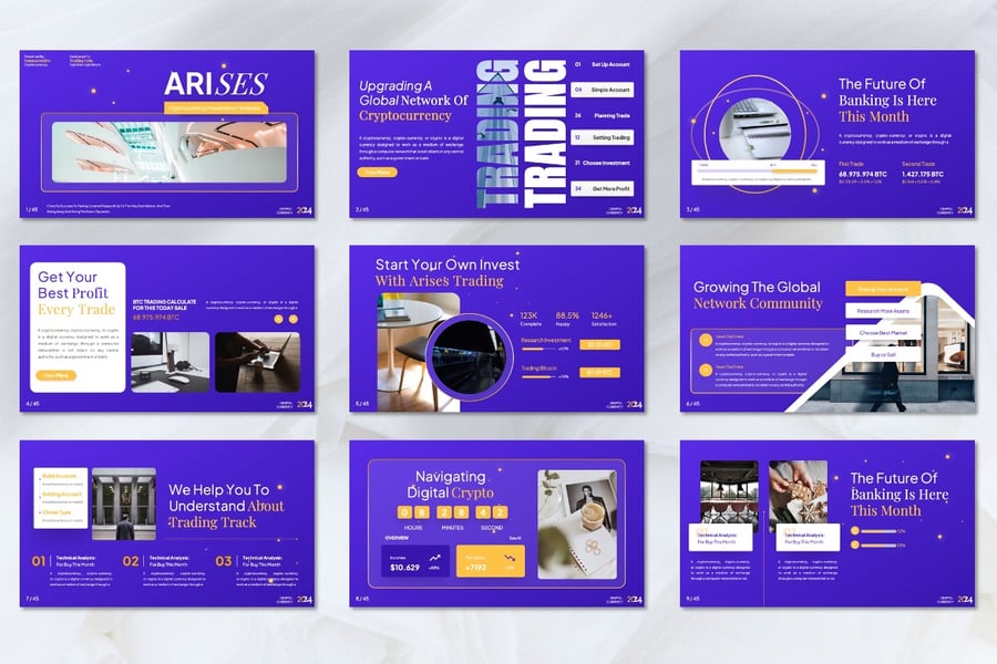 加密货币 Powerpoint 模板 (PPTX)