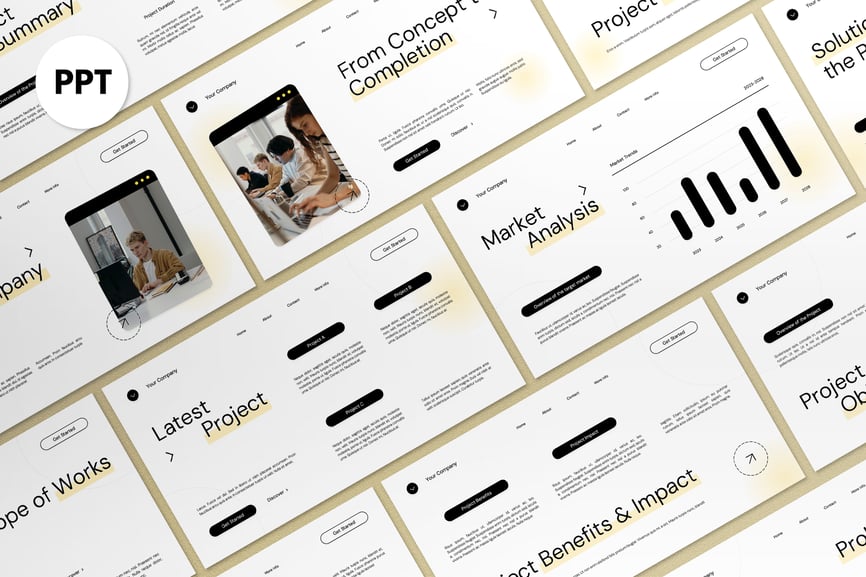 白色现代项目提案PPT模板 (PPT)