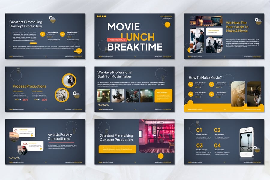 电影制作 PPT模板 (PPTX)