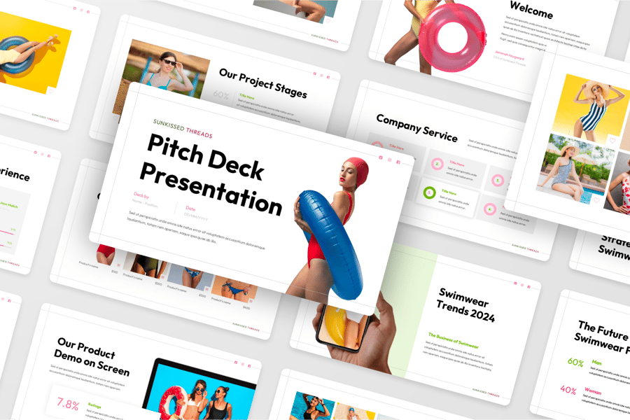 Pitch Deck 泳装 PPT模板 (PPTX)