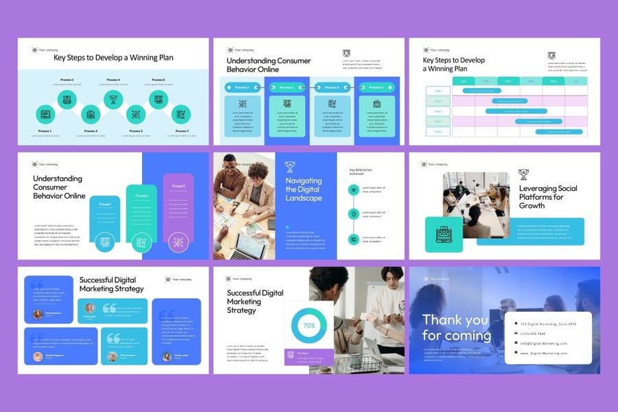 数字营销策略PPT模板 (PPTX)