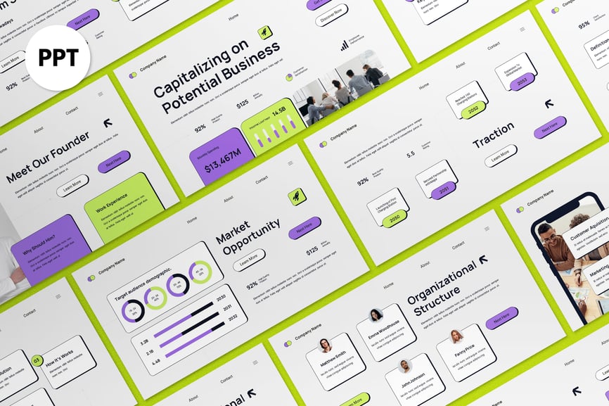 紫色Neo商业投资PPT (PPT,PPTX)