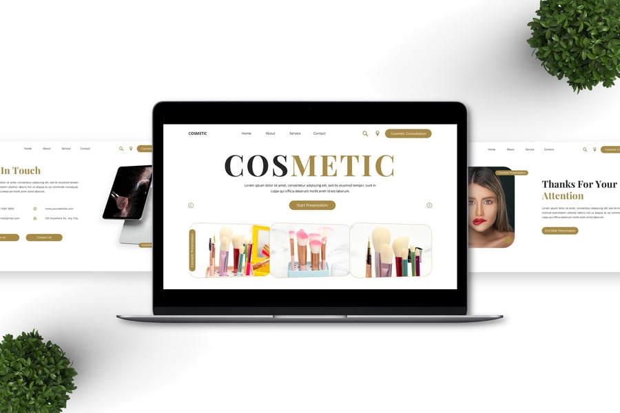 化妆品 – 美容产品PPT模板 (PPTX)