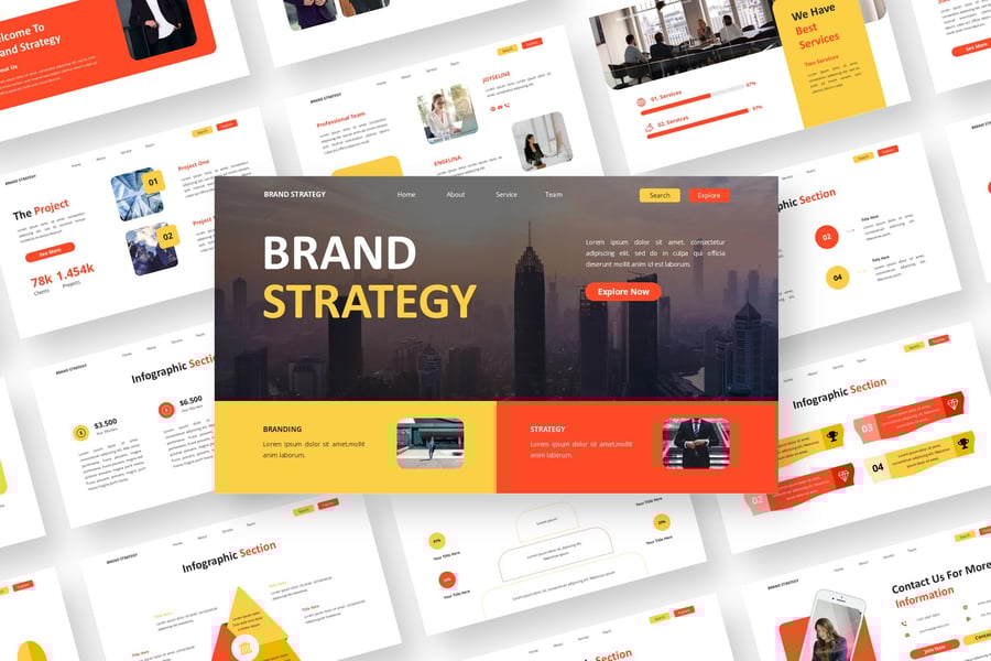 品牌战略 – 商业PPT模板 (PPTX)