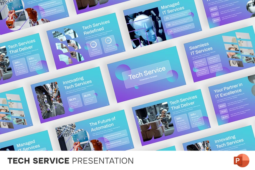 技术服务PPT模板 (PPTX)