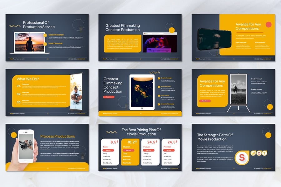 电影制作 PPT模板 (PPTX)