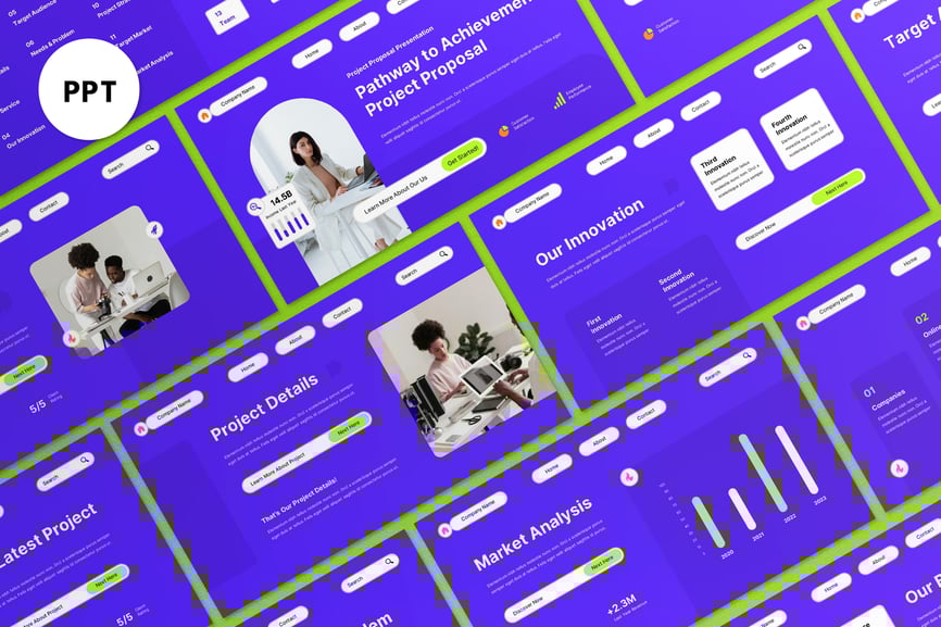 紫色现代商业提案PPT模板 (PPT)