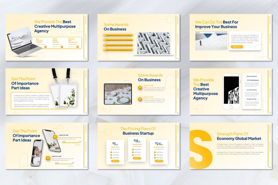 经济PowerPoint模板 (PPTX)