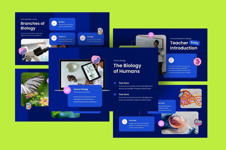 生物科学教育黑暗版- PPT模板 (PPTX)