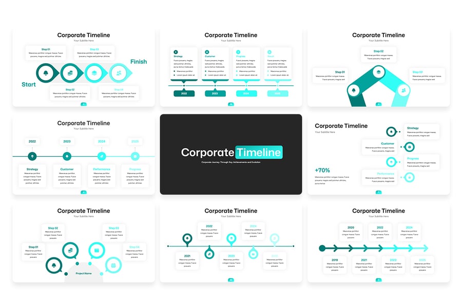 公司时间表PPT模板 (PPTX)