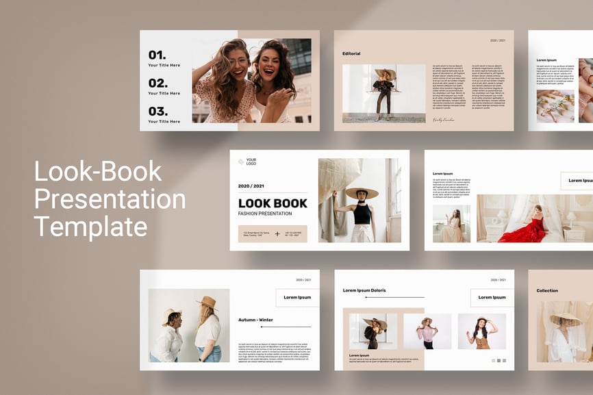 简约裸色时尚PPT模板 (PPTX)