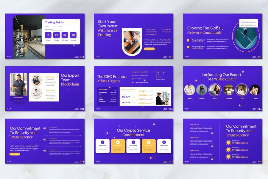 加密货币 Powerpoint 模板 (PPTX)