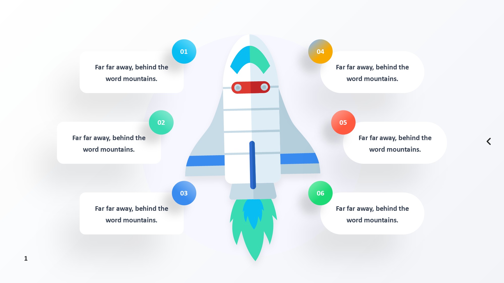 火箭图形信息图示PPT模板