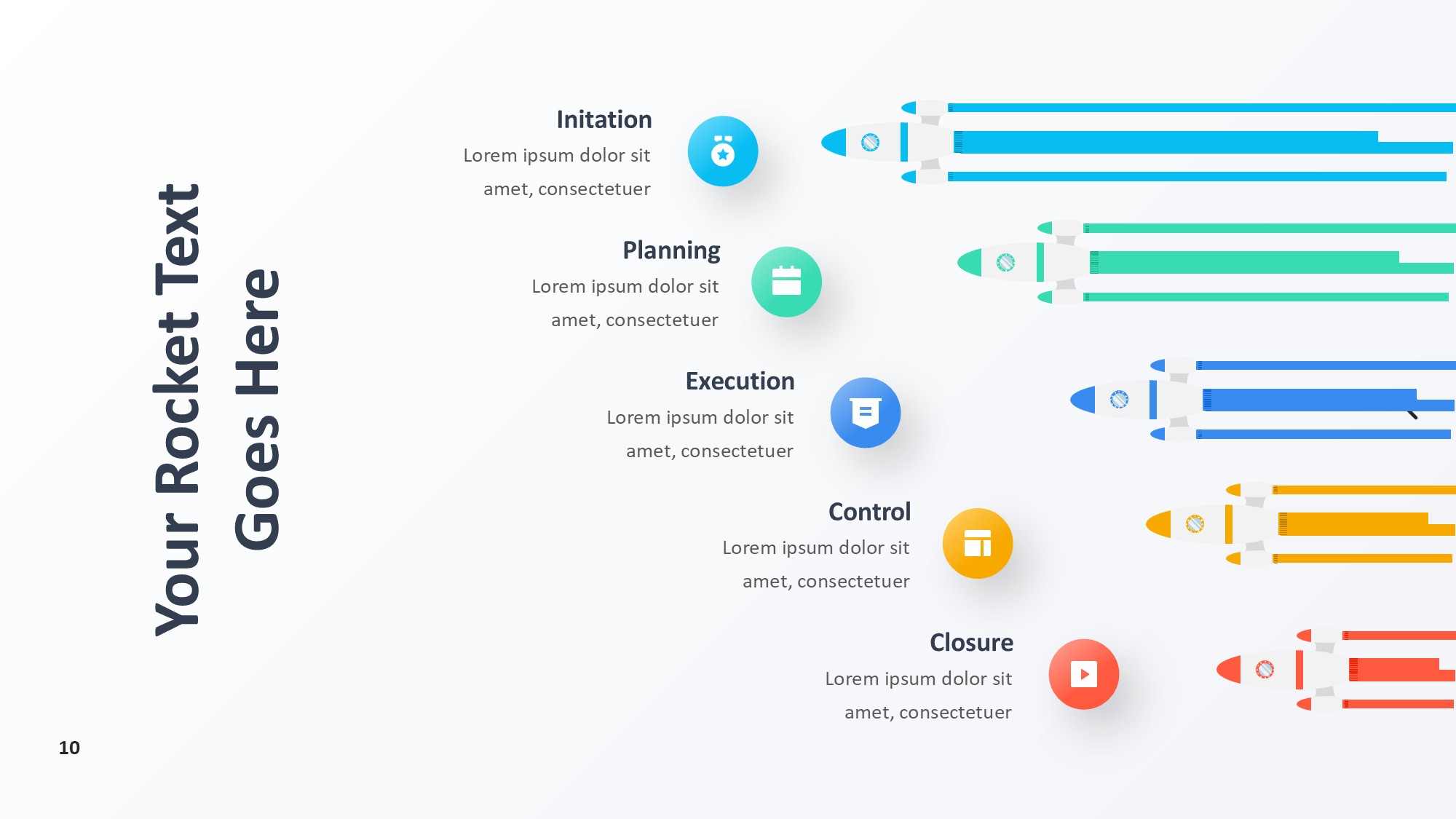 火箭图形信息图示PPT模板