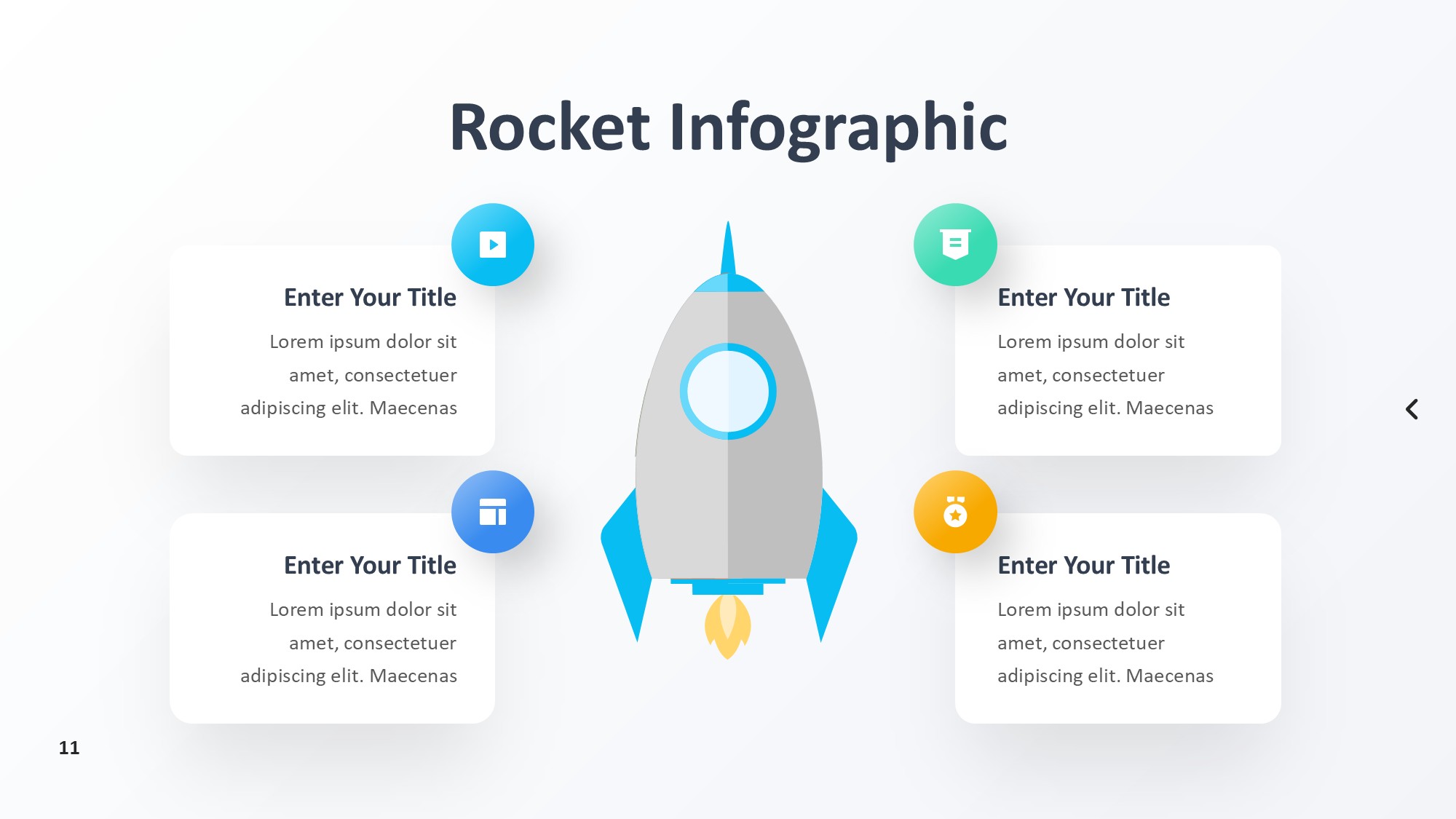 火箭图形信息图示PPT模板