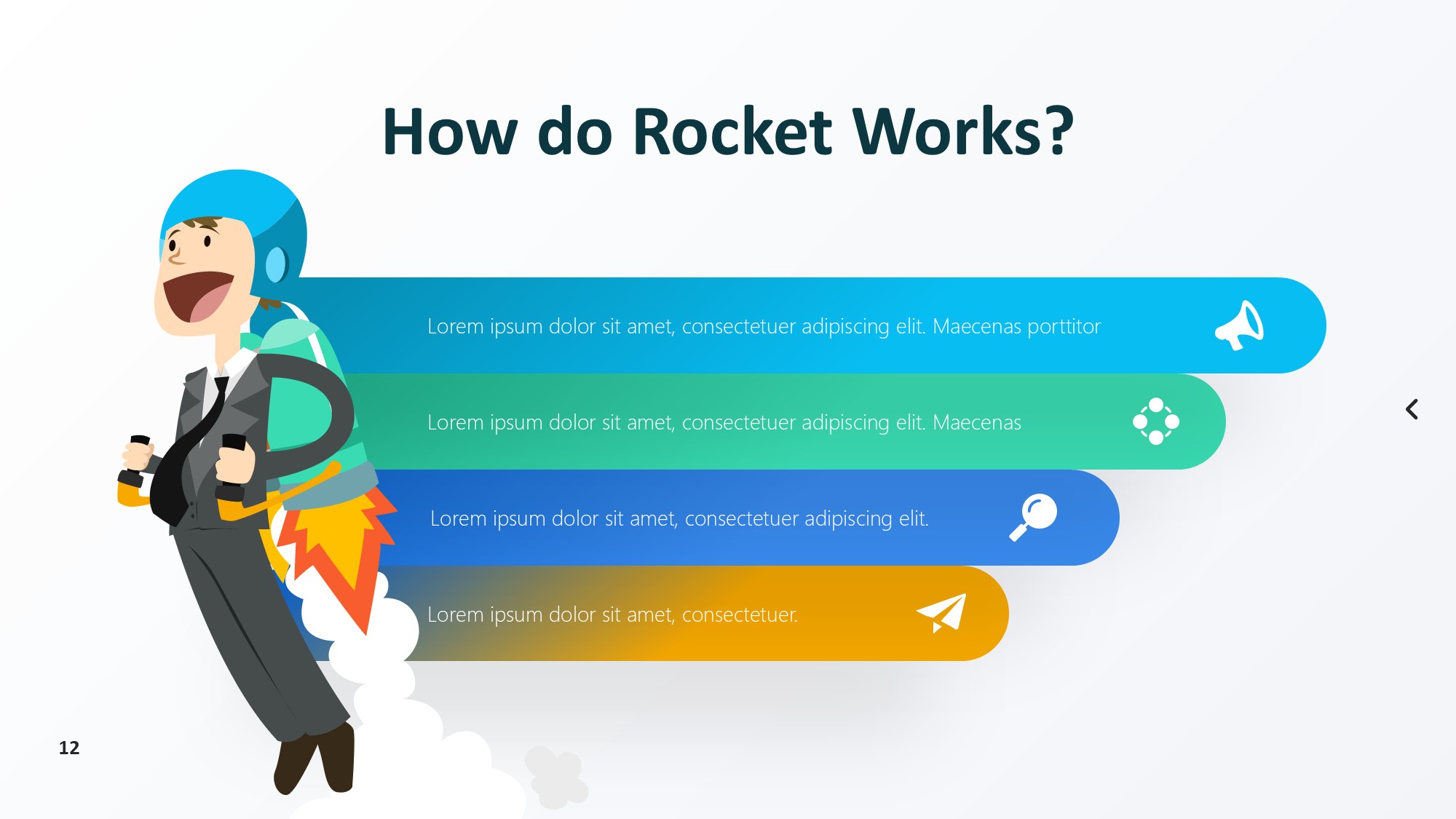 火箭图形信息图示PPT模板