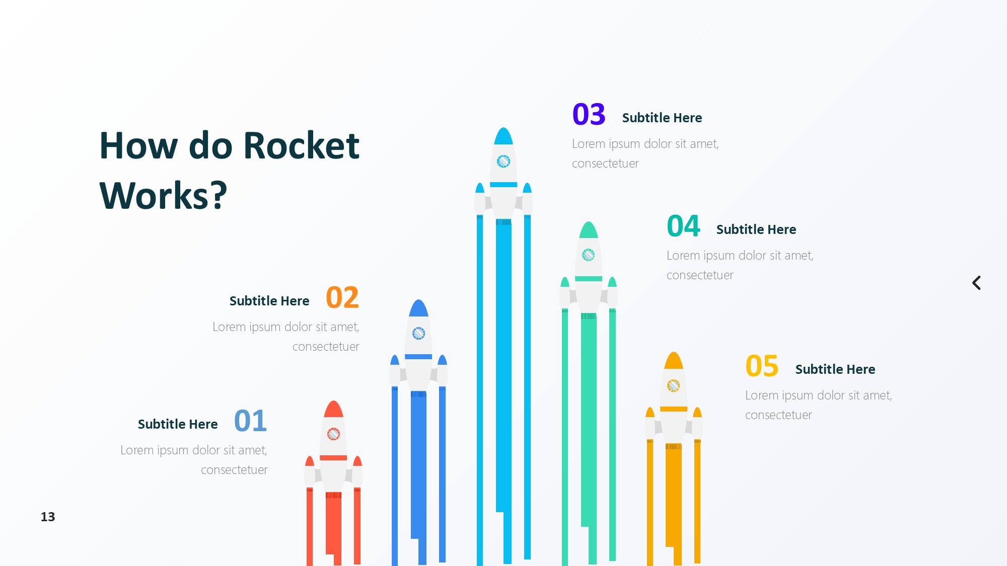 火箭图形信息图示PPT模板