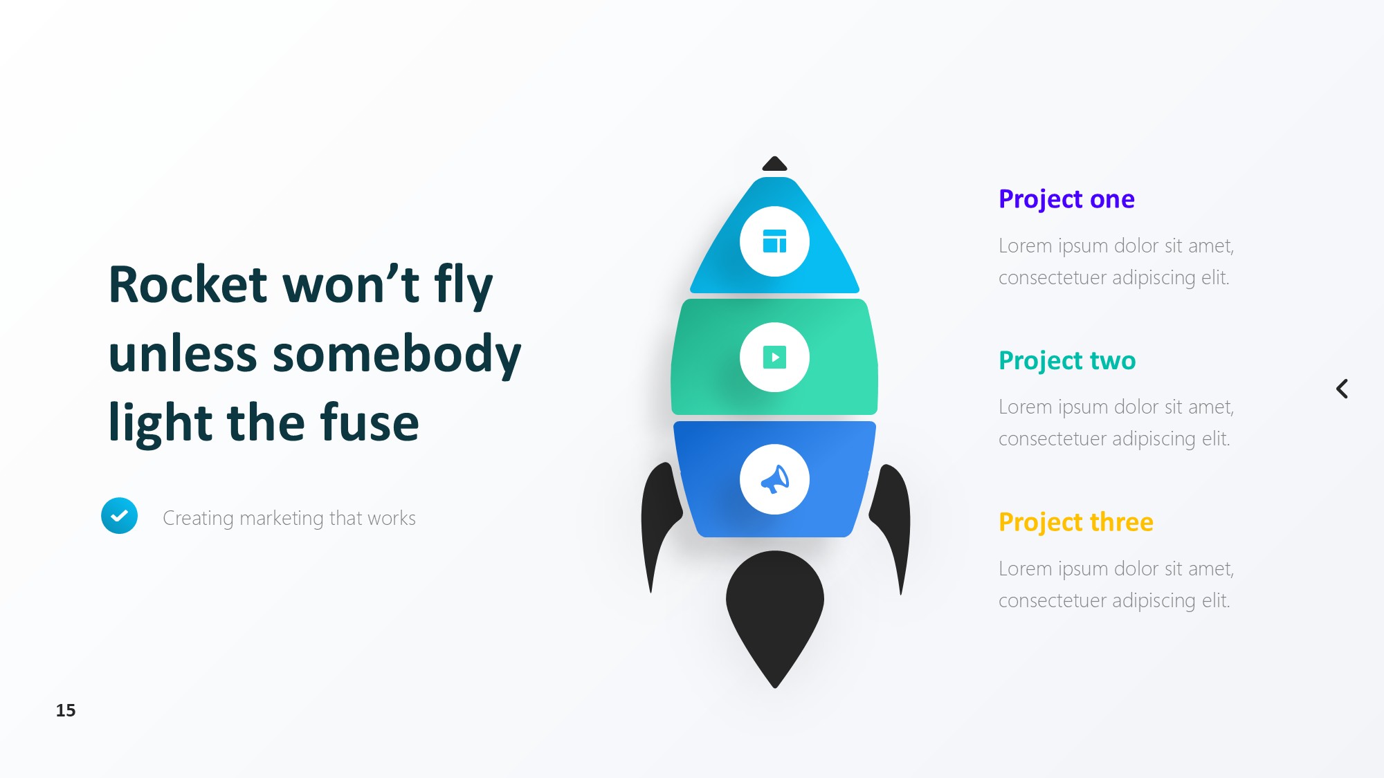 火箭图形信息图示PPT模板