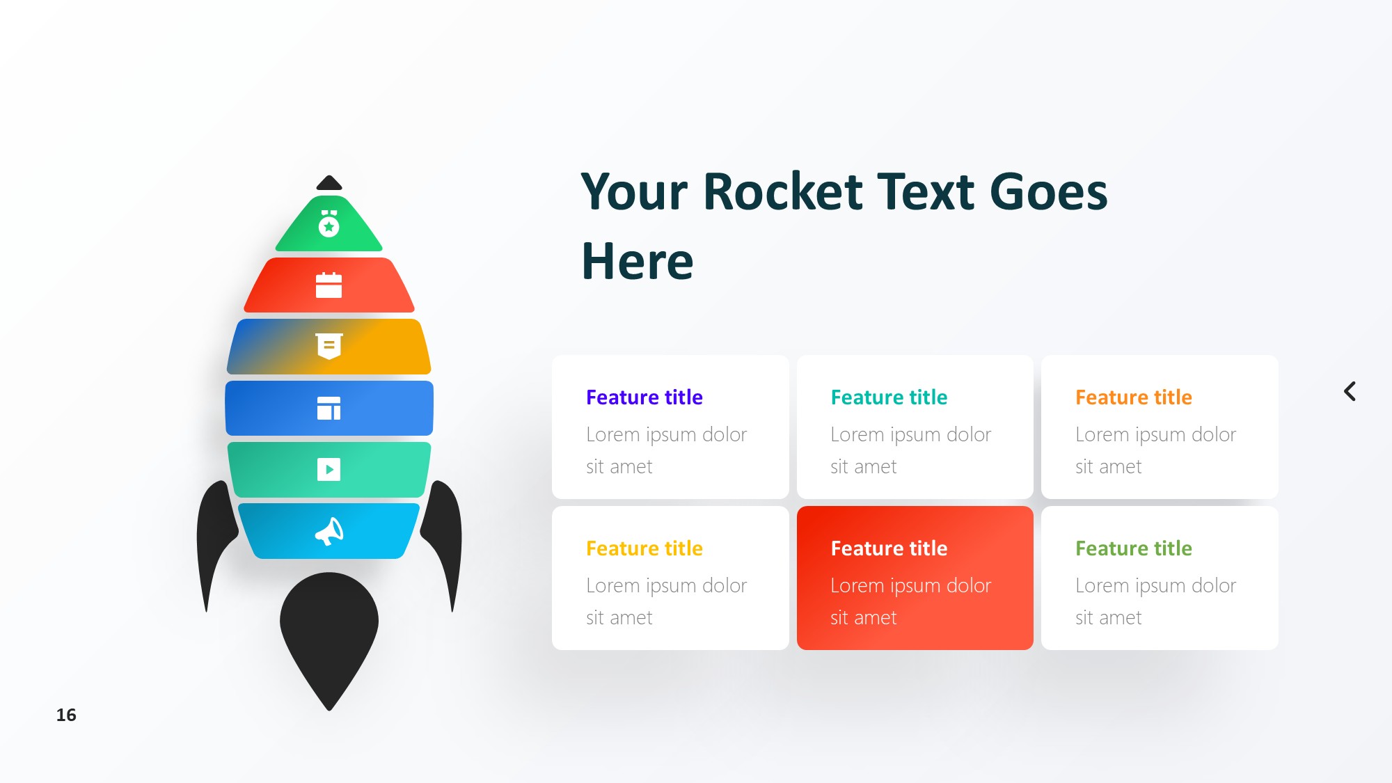 火箭图形信息图示PPT模板