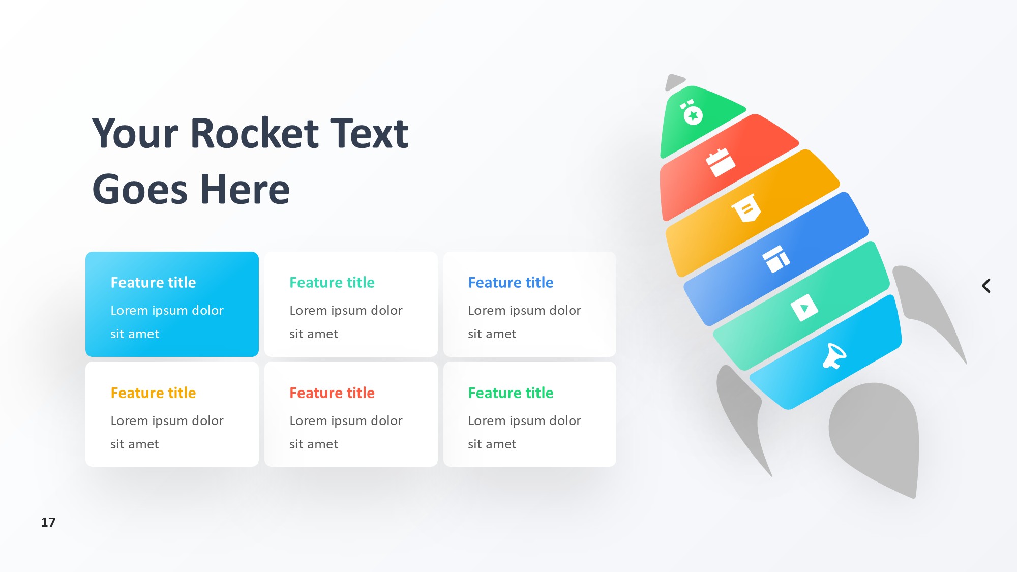 火箭图形信息图示PPT模板