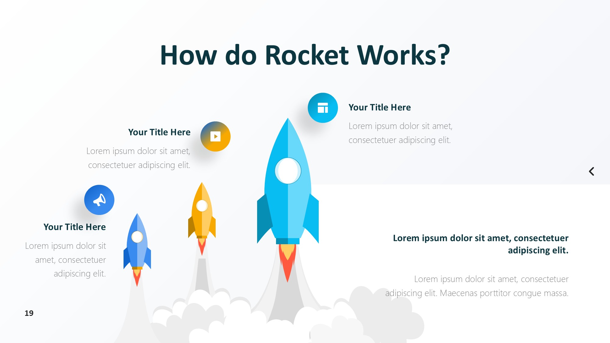 火箭图形信息图示PPT模板