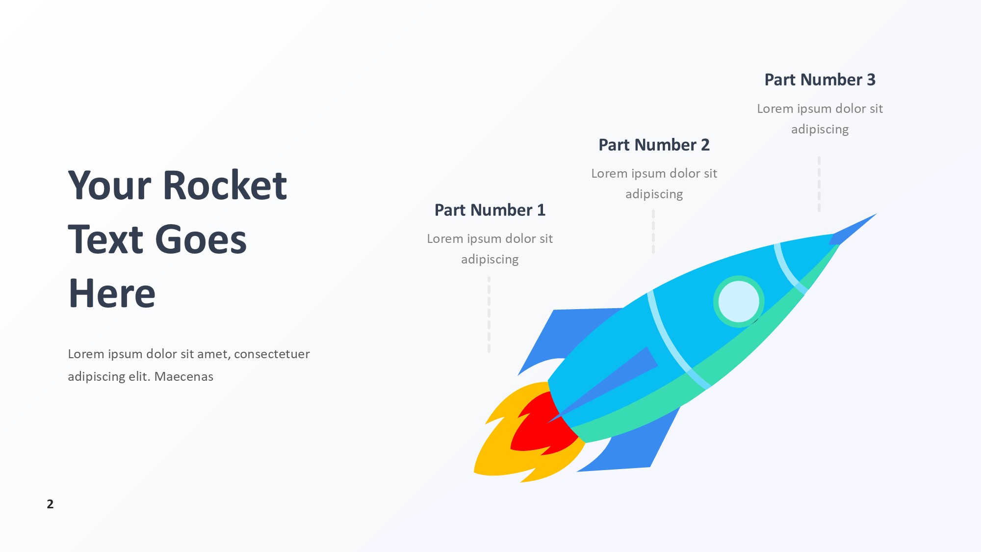 火箭图形信息图示PPT模板