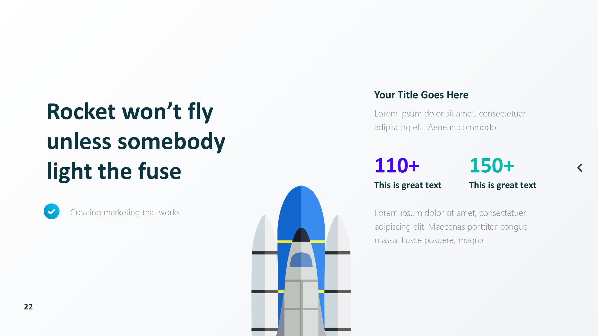 火箭图形信息图示PPT模板