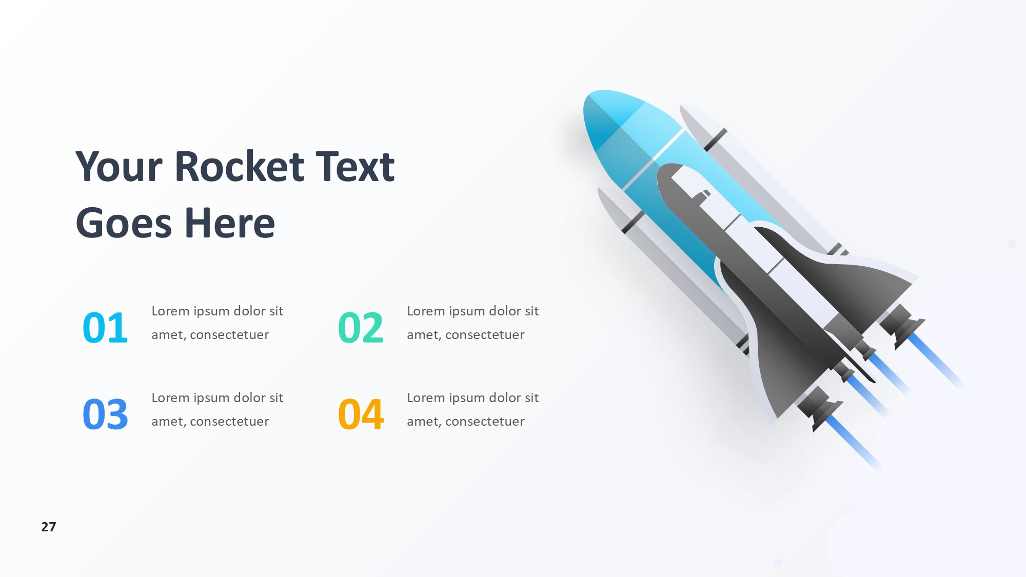 火箭图形信息图示PPT模板