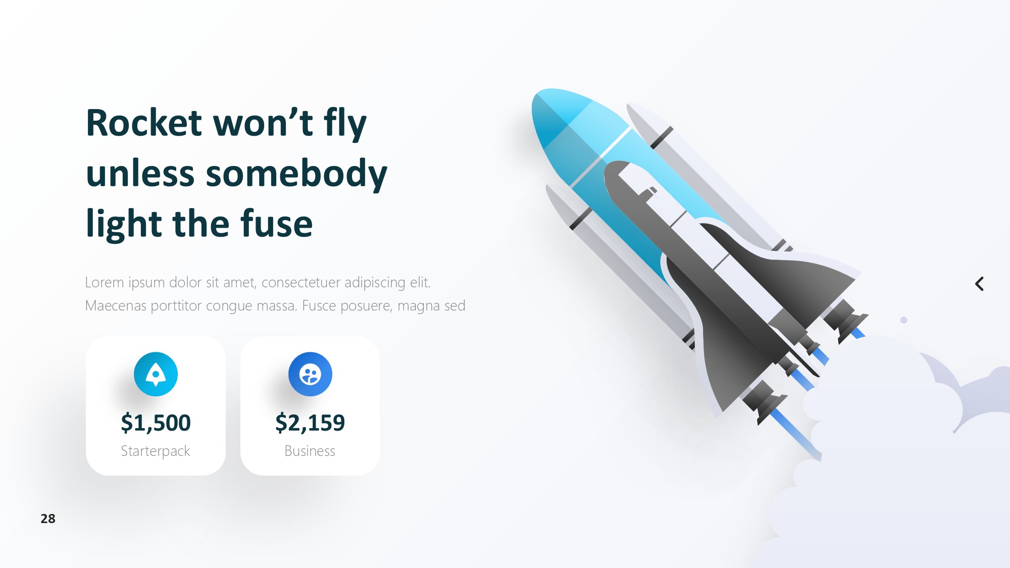 火箭图形信息图示PPT模板