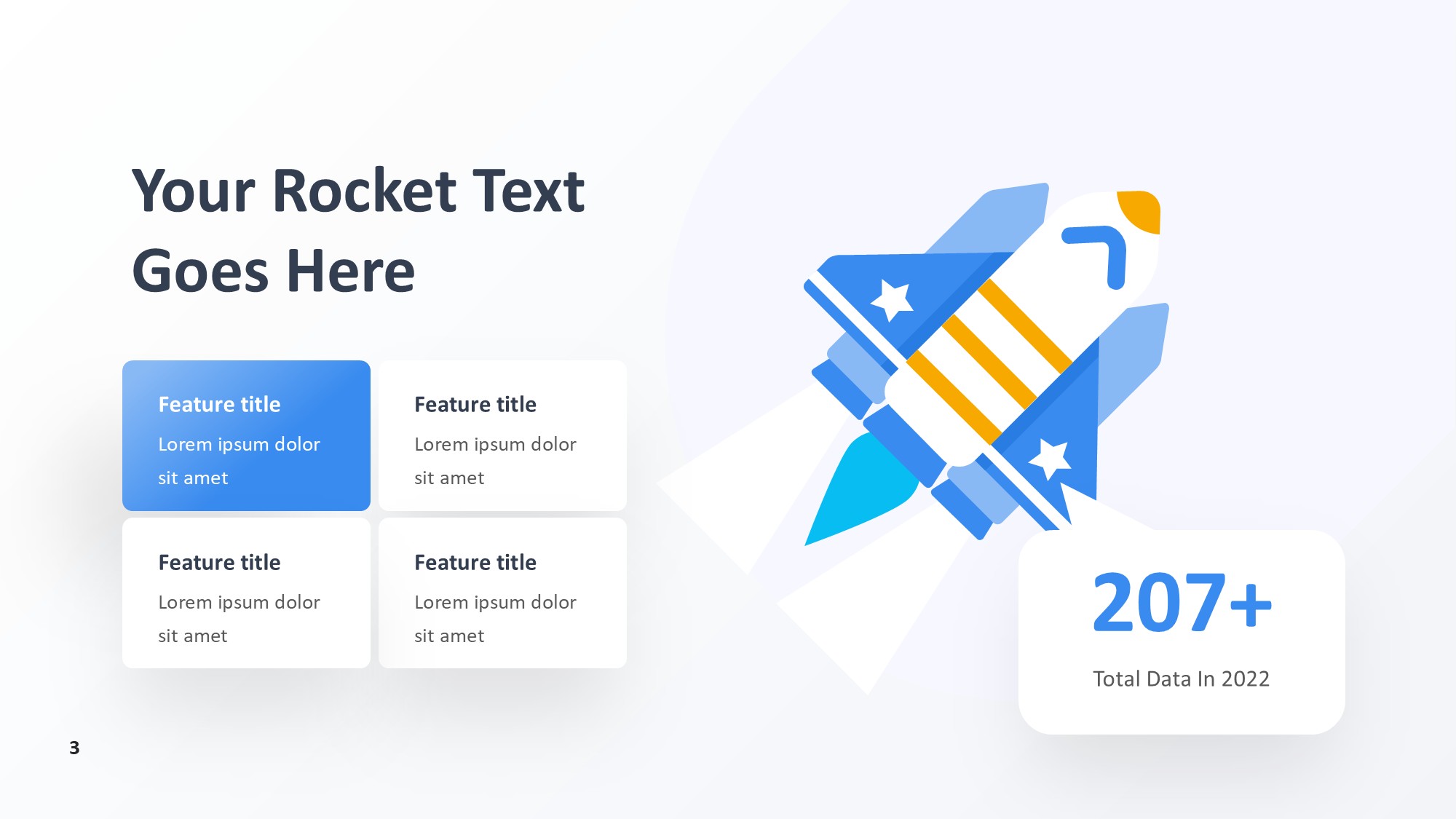 火箭图形信息图示PPT模板