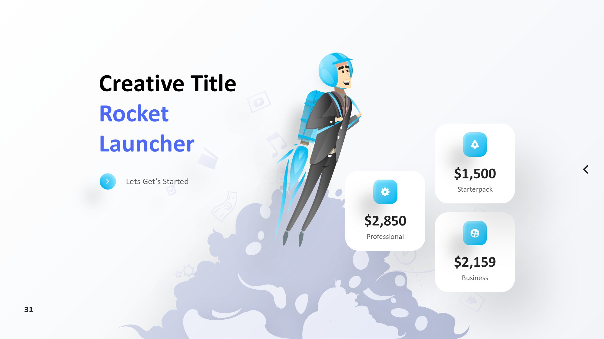 火箭图形信息图示PPT模板