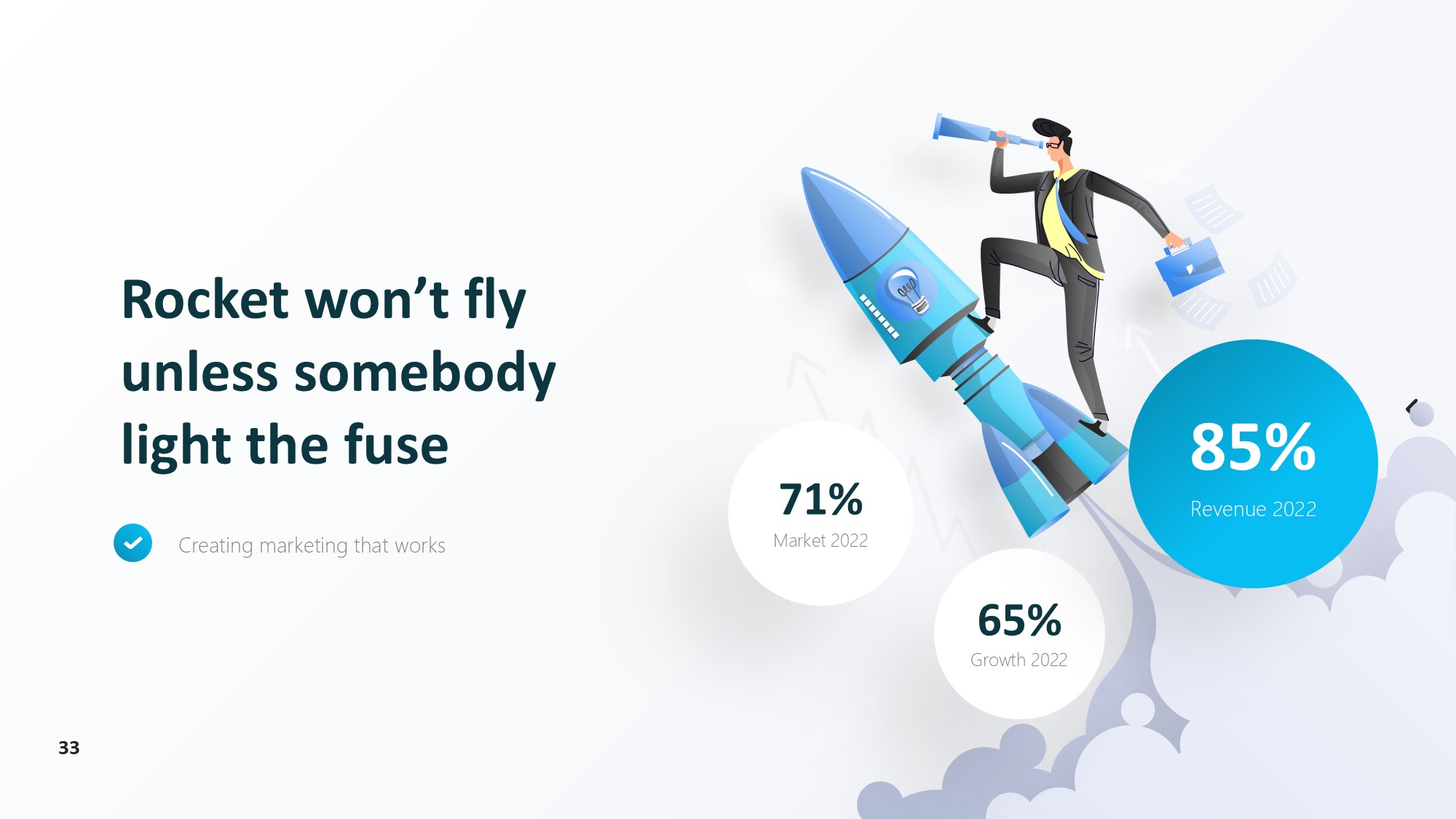 火箭图形信息图示PPT模板