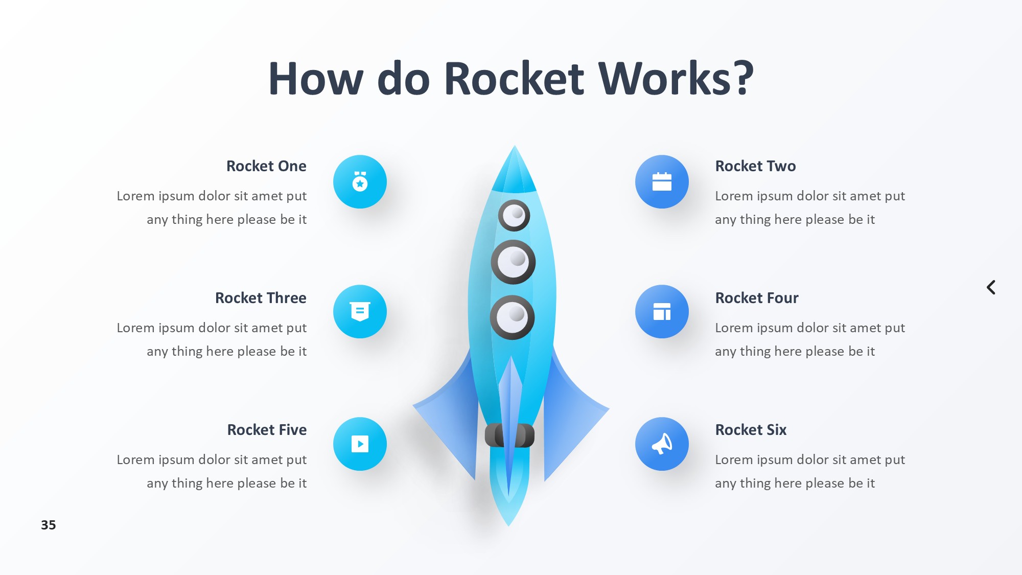 火箭图形信息图示PPT模板