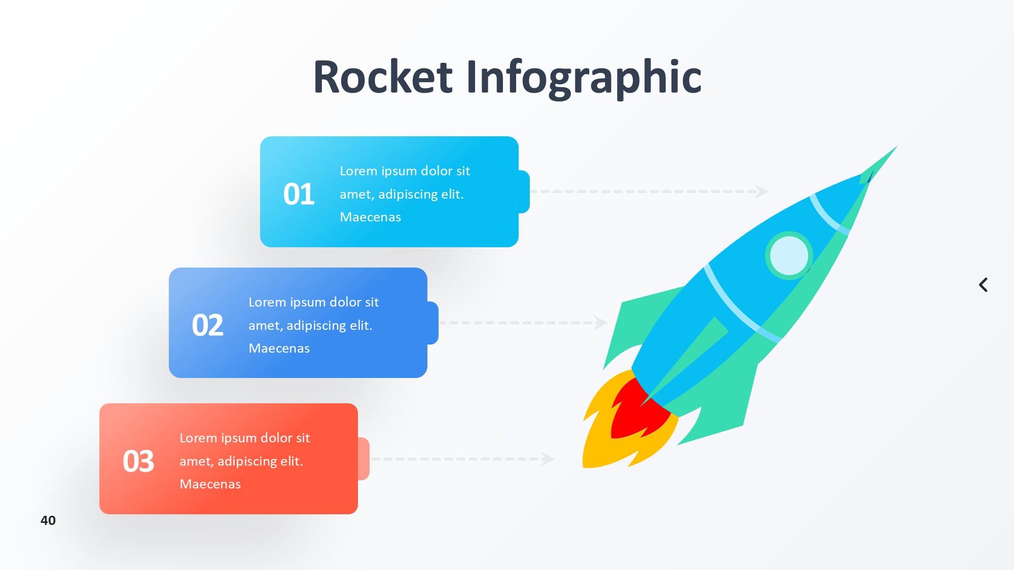 火箭图形信息图示PPT模板