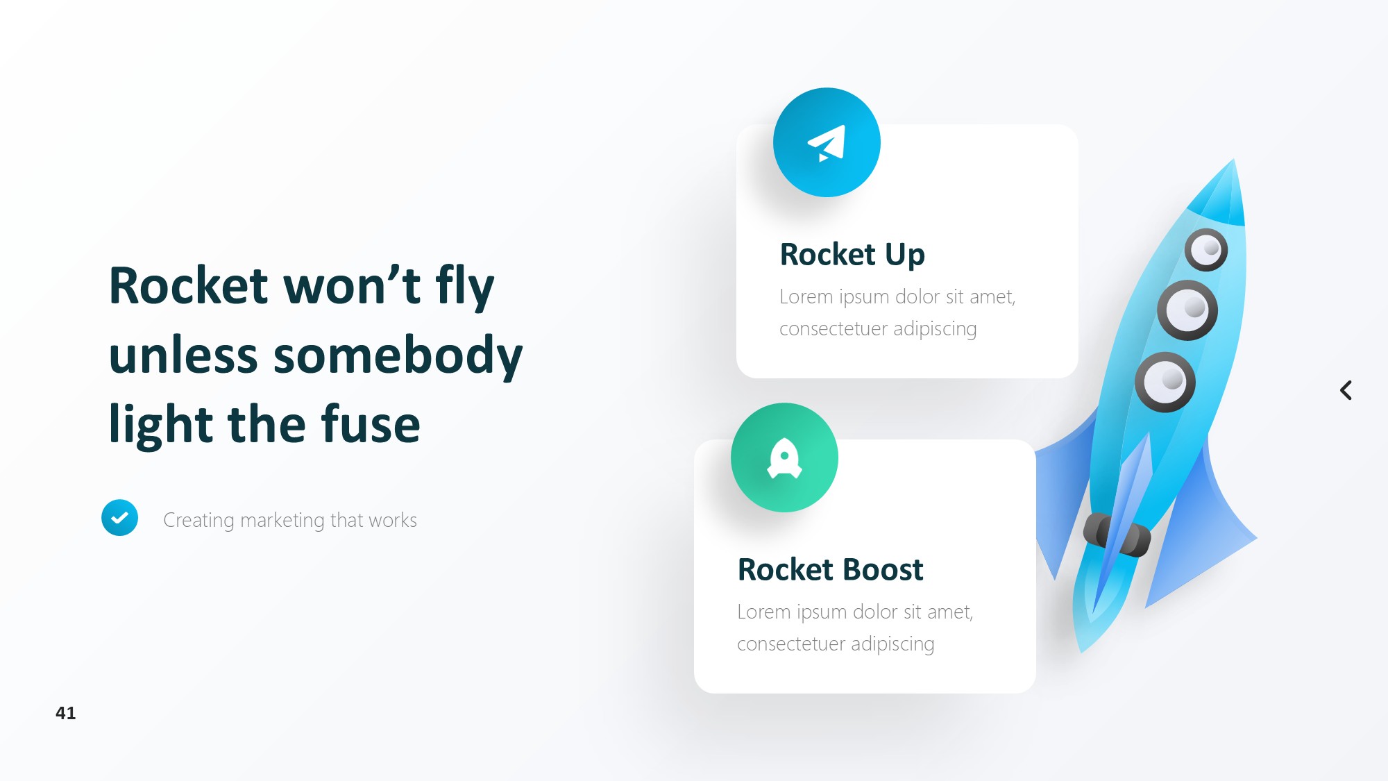 火箭图形信息图示PPT模板